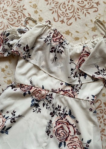 Çiçek Desenli Mini Bohem Kadın Tulum - Görsel 2