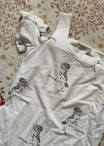 Baskılı Beyaz Elbise - Görsel 2