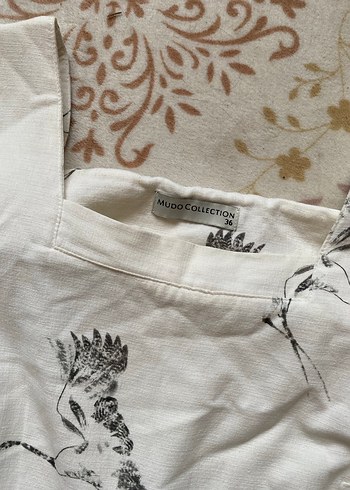 Baskılı Beyaz Elbise - Görsel 3