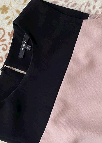 Pembe Siyah Kolsuz elbise - Görsel 2