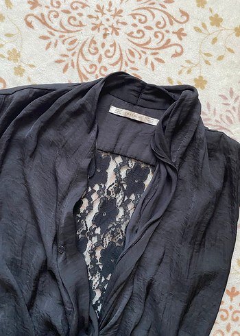 Siyah Saten V Yakalı Kısa Tulum - Görsel 2