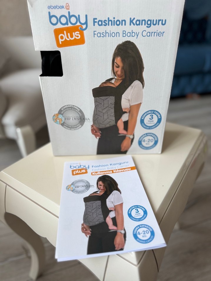 Plus Gri Moda Bebek Kanguru - Görsel 3