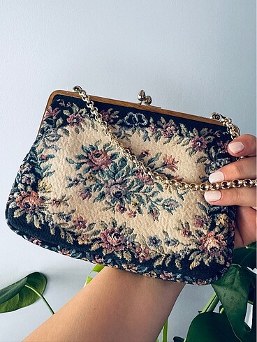 Goblen Fransız Vintage Çanta