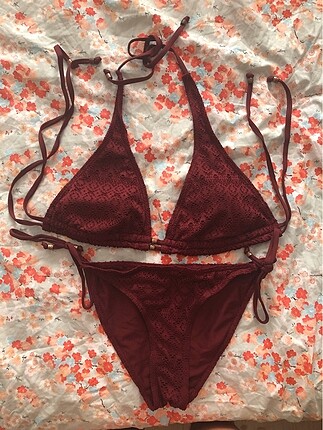 Sarap rengi dantelli bikini