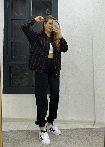 Kadın Siyah Salaş Eşofman Takımı - Görsel 2