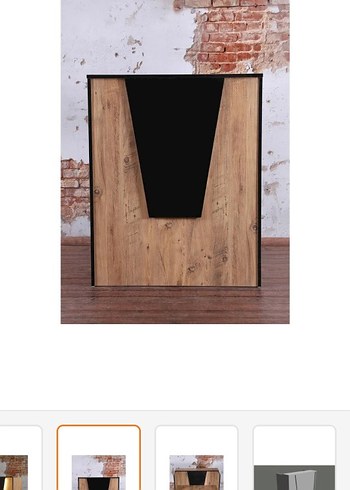 Ahşap ve Siyah Raflı Saklama Ünitesi - Görsel 3