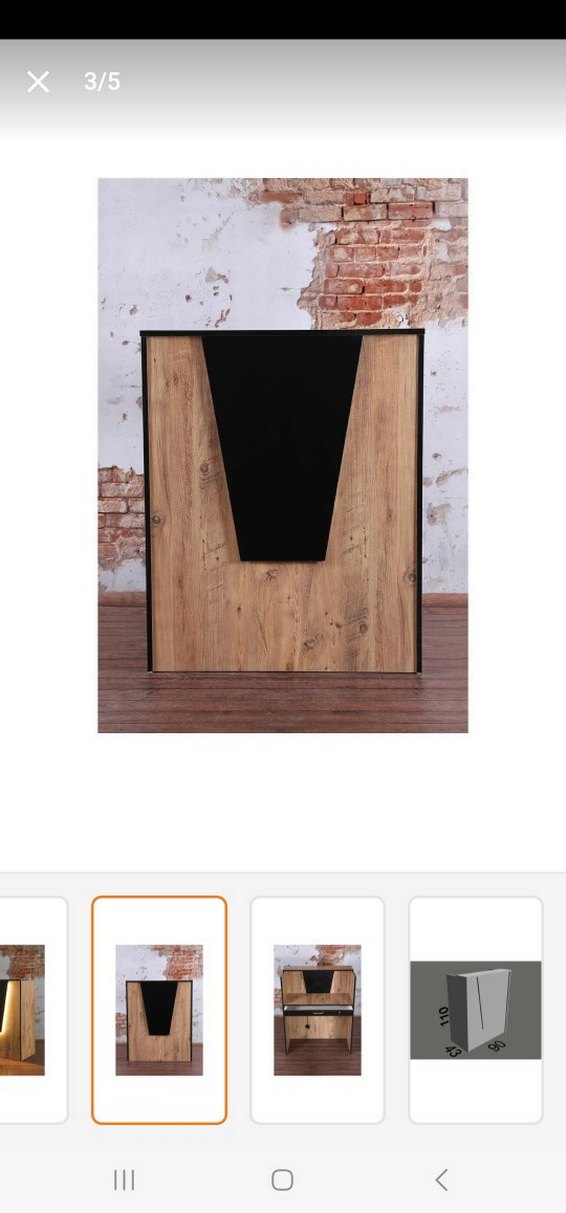 Ahşap ve Siyah Raflı Saklama Ünitesi - Görsel 3