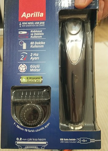 Aprilla Şarjlı Saç Kesme Makinesi Siyah - Görsel 3