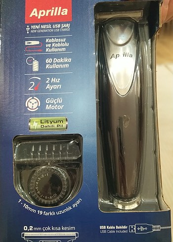 Aprilla Şarjlı Saç Kesme Makinesi Siyah - Görsel 2