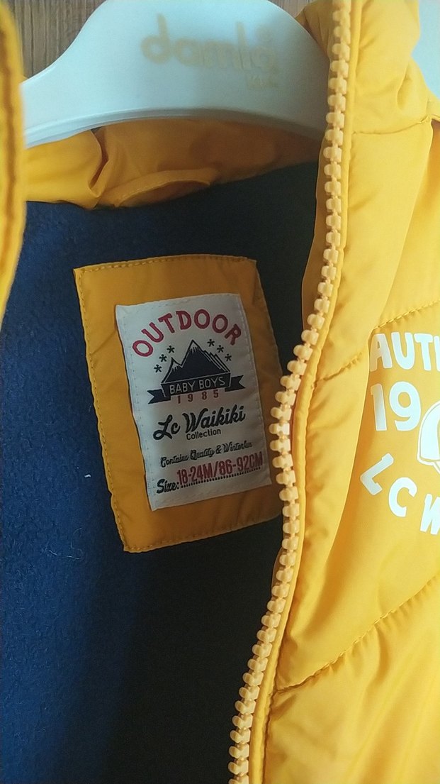 Sarı Erkek Çocuk Fermuarlı Yelek - Görsel 2