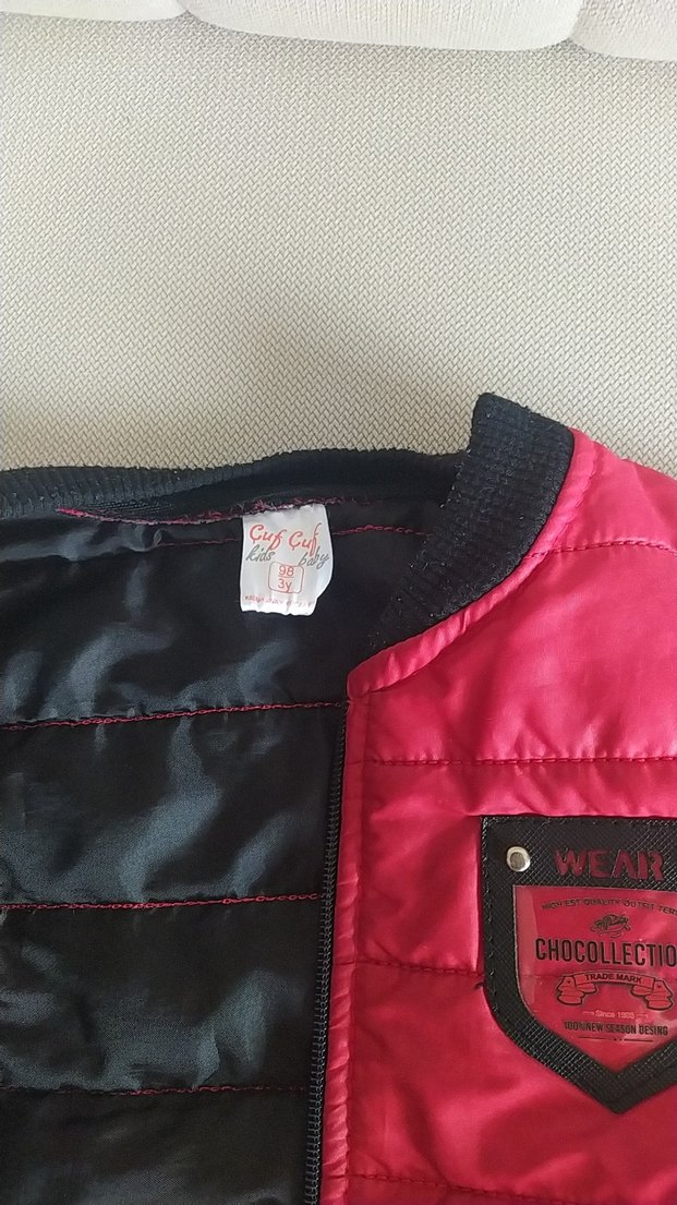 Kırmızı Fermuarlı Erkek Çocuk Mont - Görsel 2