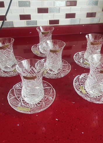 Beden Paşabahçe kristal çay seti