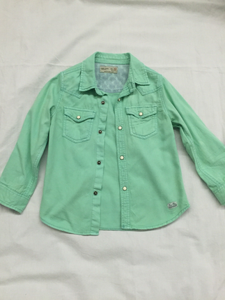 Zara Zara yeşil çocuk gömlek