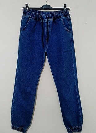 Beli ve paçası lastikli mom jean