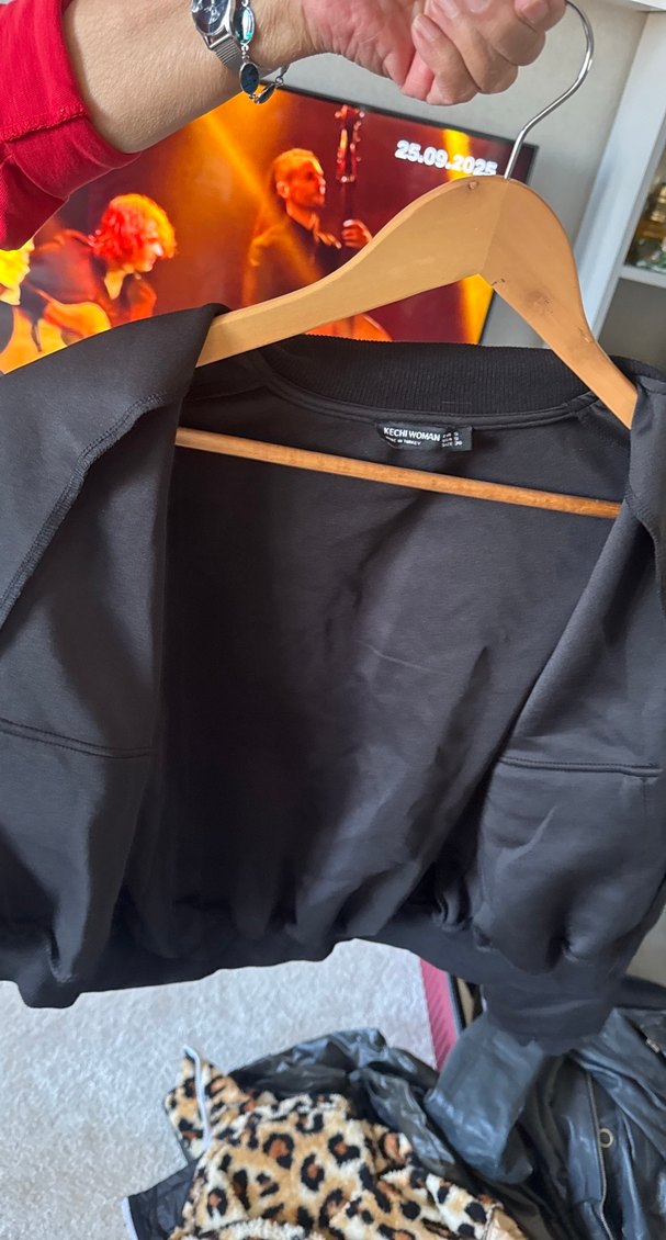 Düğmeli Siyah kumaş  Kadın Ceket - Görsel 3