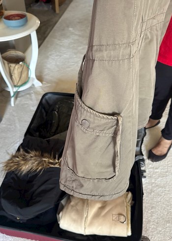 Haki Midi Düğmeli Kadın mont - Görsel 8