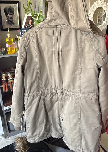 Haki Midi Düğmeli Kadın mont - Görsel 6