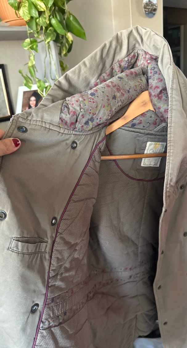 Haki Midi Düğmeli Kadın mont - Görsel 3