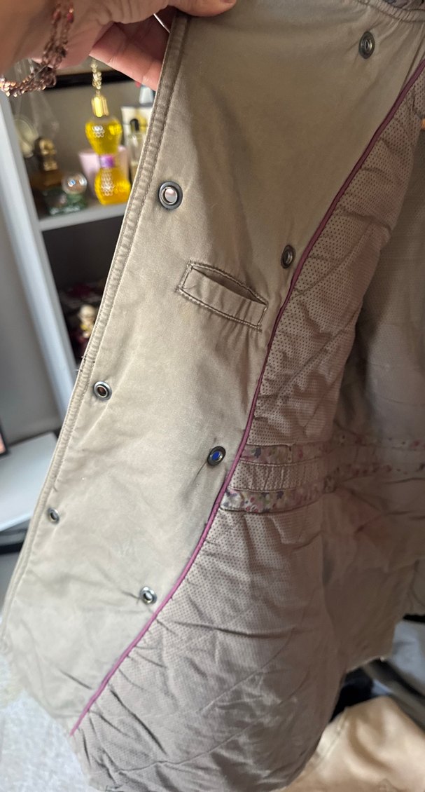 Haki Midi Düğmeli Kadın mont - Görsel 4