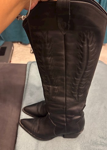 Kahverengi Kadın Deri uzun Çizme - Görsel 8