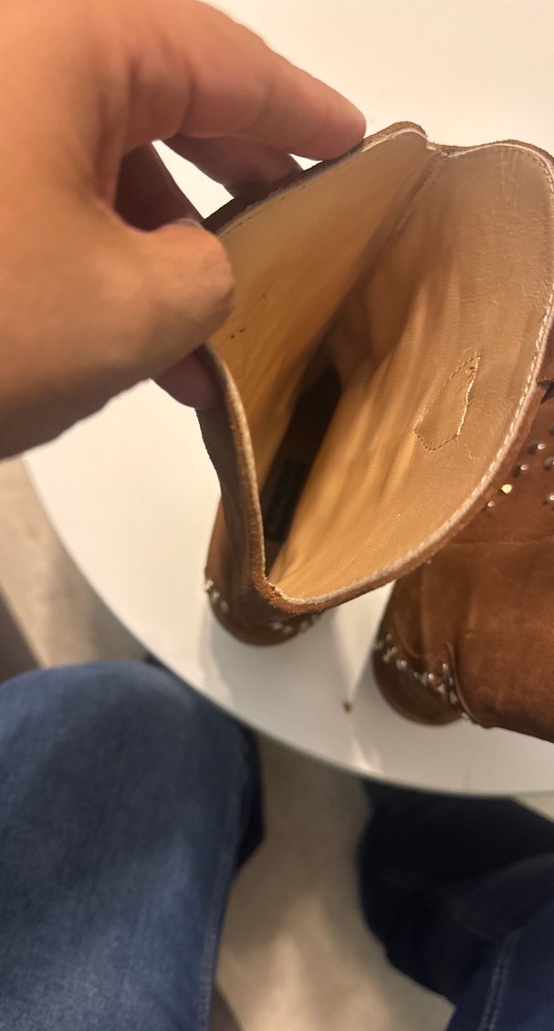 Kahverengi Süet İşlemeli Yüksek Topuklu Kadın Bot - Görsel 5