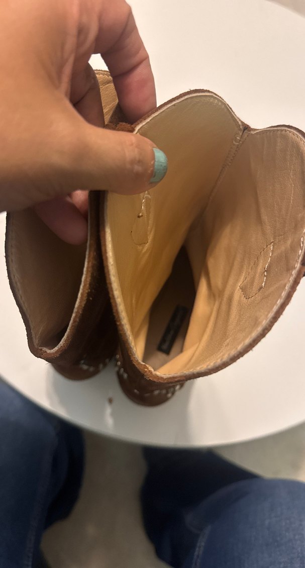 Kahverengi Süet İşlemeli Yüksek Topuklu Kadın Bot - Görsel 4