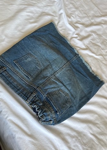Kadın Mavi Denim Midi Etek - Görsel 3