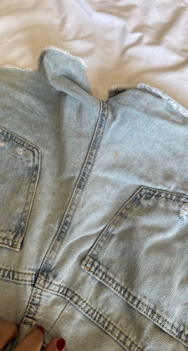 Gri Kadın Mini Denim Şort - Görsel 3