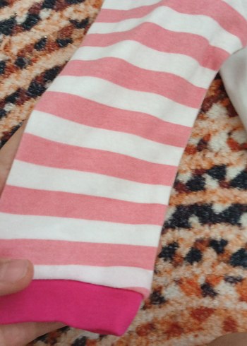 Diğer Renkli Baskılı Pembe Kız Bebek Tulumu