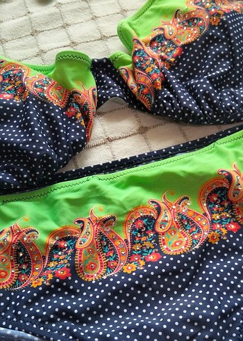 Renkli Desenli Bohem Bikini Takımı - Görsel 2