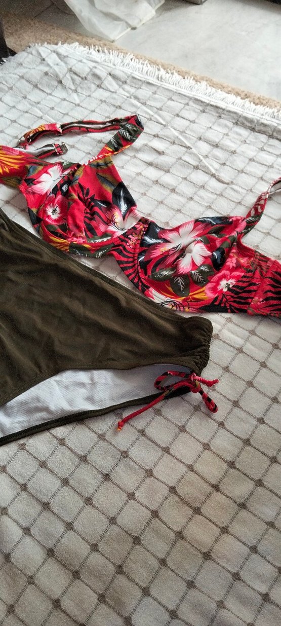 Çiçek Desenli Çok Renkli Bohem Bikini - Görsel 2