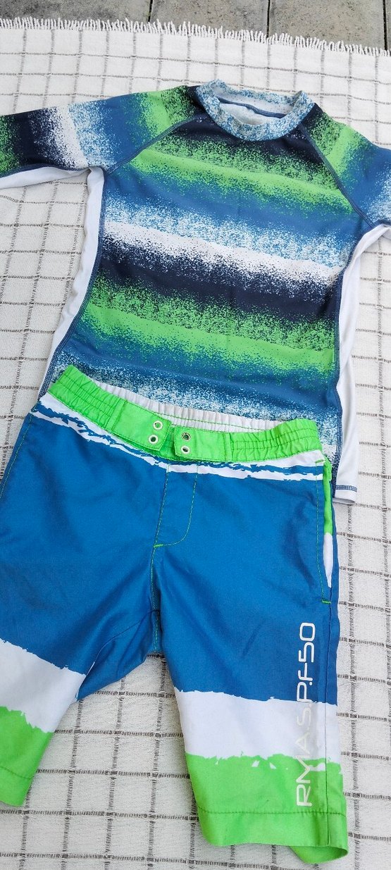 Erkek Çocuk Renkli Batik Desenli Mayo Takımı - Görsel 3