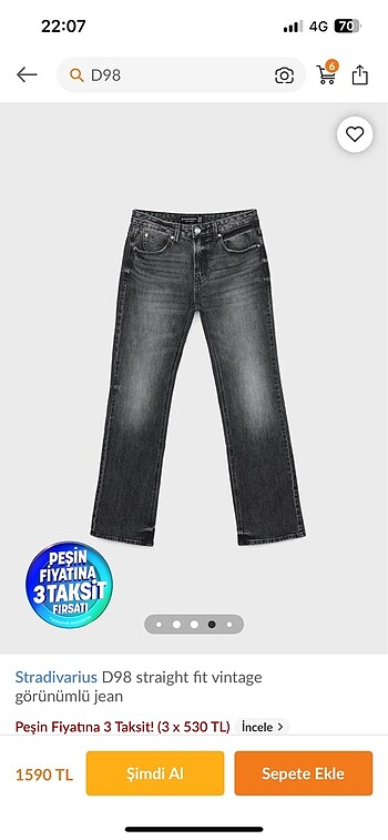 38 Beden gri Renk Jean pantolon