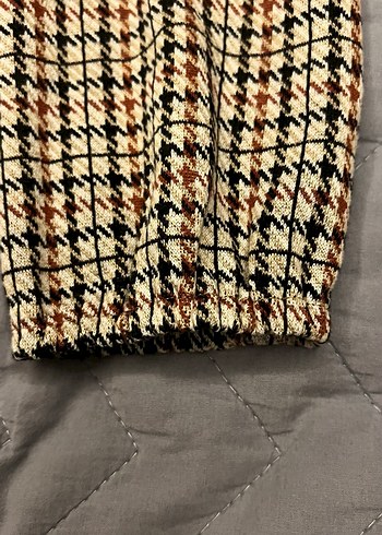 Düğmeli ekose elbise - Görsel 3