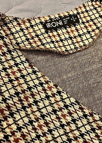 Düğmeli ekose elbise - Görsel 4