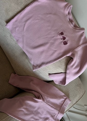 Pembe Uzun Kollu Bebek Kız Takımı - Görsel 2