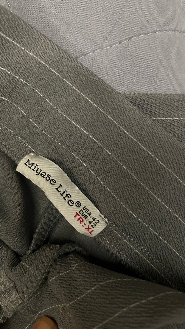 Gri Çizgili Pantolon - Görsel 4