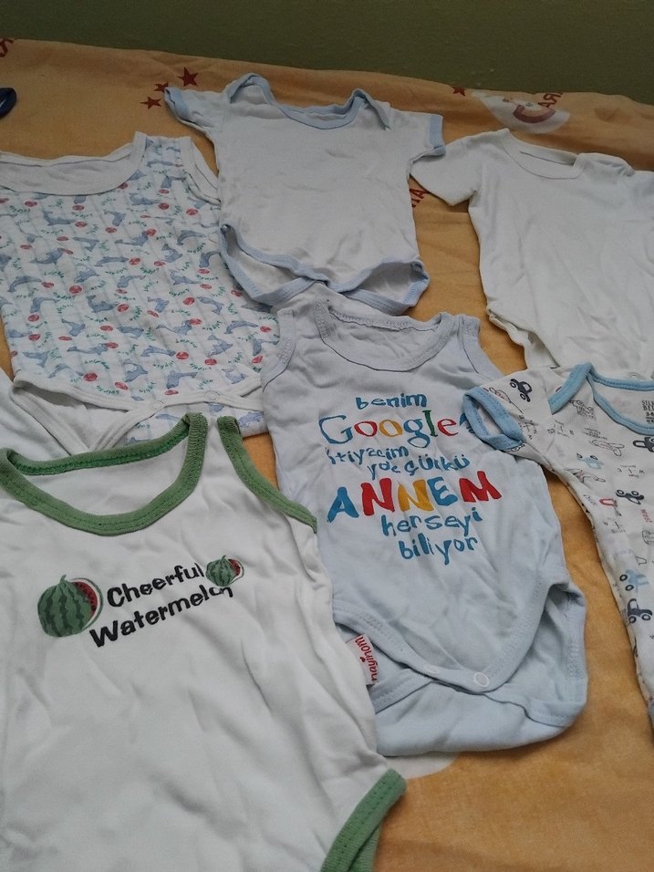 Beyaz Pamuklu Bebek Kısa Kollu Body 11 adet - Görsel 3