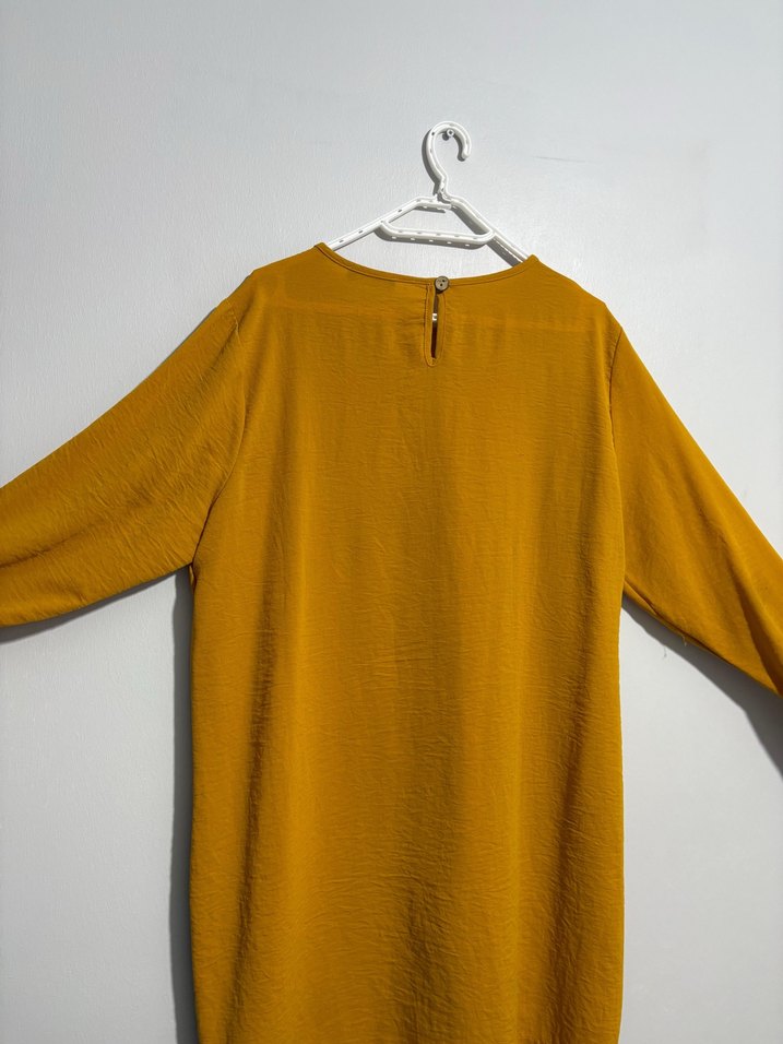 Sarı Düğmeli Uzun Kollu Tunik - Görsel 3