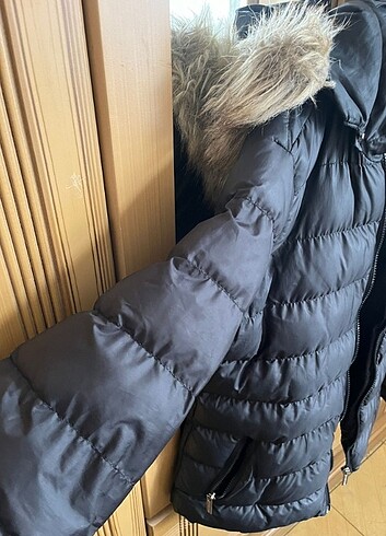 Barrels and Oil Siyah Kadın Mont - Görsel 5