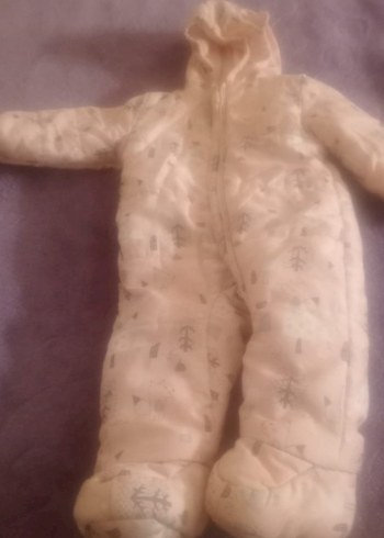 Kürk Detaylı Beyaz Kız Bebek Tulumu - Görsel 3