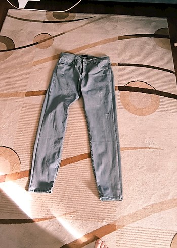 Gri Fermuarlı Zara Erkek Jeans - Görsel 4