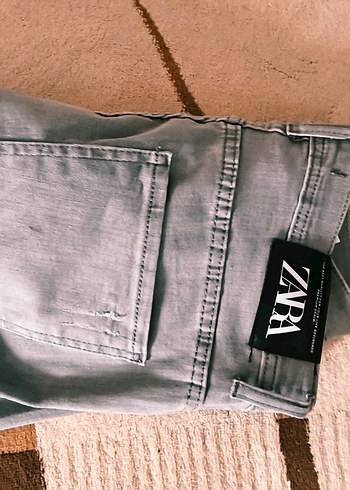 Gri Fermuarlı Zara Erkek Jeans - Görsel 2