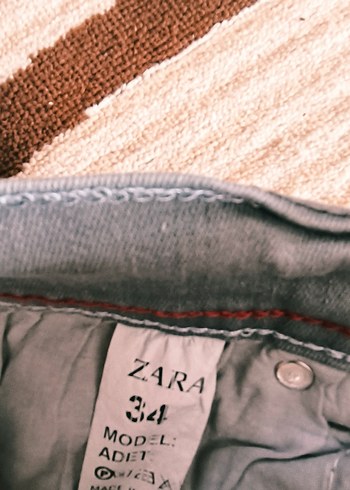 Gri Fermuarlı Zara Erkek Jeans - Görsel 3