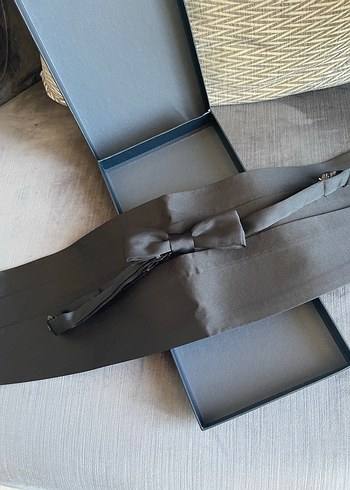 W Collection Siyah Papyon-Smokin Kemer Set - Görsel 2