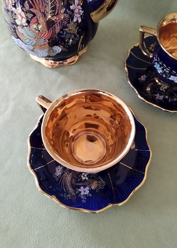 Mavi Altın Detaylı Kahve Fincanı Seti - Görsel 8