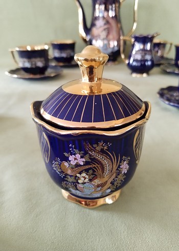 Mavi Altın Detaylı Kahve Fincanı Seti - Görsel 3