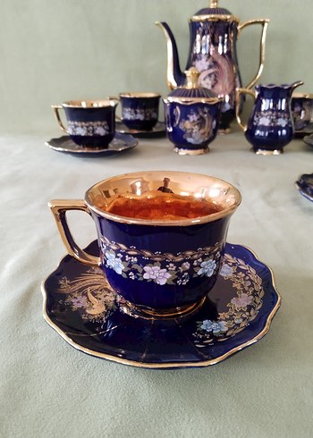 Mavi Altın Detaylı Kahve Fincanı Seti - Görsel 2