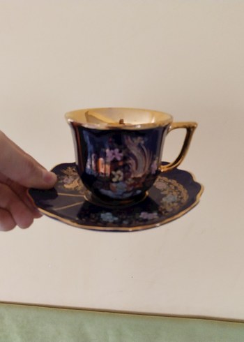 Mavi Altın Detaylı Kahve Fincanı Seti - Görsel 4