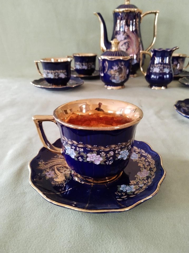 Mavi Altın Detaylı Kahve Fincanı Seti - Görsel 2